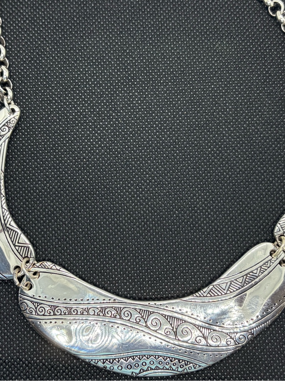 Brighton Silver Engraved Wave Motif Necklace